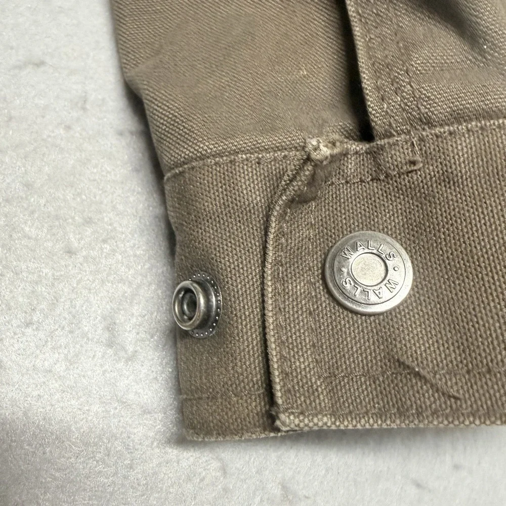 Vtg Walls Men's Medium Brown Field Barn Chore Coat Canvas Lined Corduroy Collar - Picture 15 of 15